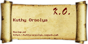 Kuthy Orsolya névjegykártya